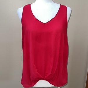 Lush Red Sleeveless Blouse High Low